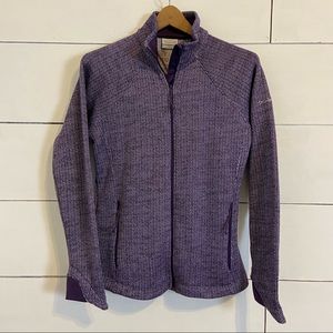 Columbia Purple Herringbone Full Zip Jacket. Size Medium.  Like new.